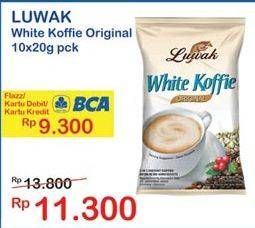 Promo Harga Luwak White Koffie Original per 10 sachet 20 gr - Indomaret