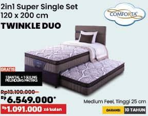 Promo Harga Comforta Twinkle 2 In 1 Super Single Bed Set 120 x 200 cm  - COURTS