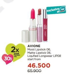 Promo Harga Avione Moist Lipstick 06, Matte Lipstick 06, Liqufied Longwear LIP08  - Watsons
