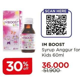Promo Harga IMBOOST Kids Syrup Anggur 60 ml - Watsons