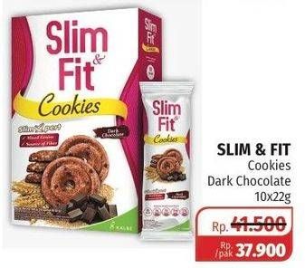 Promo Harga SLIM & FIT Cookies Dark Chocolate per 10 pcs 22 gr - Lotte Grosir