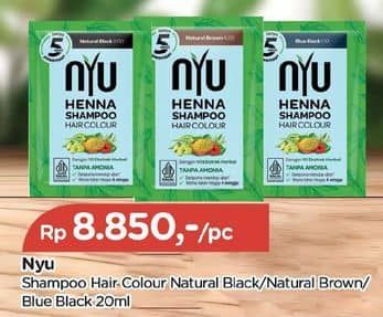 Promo Harga NYU Henna Shampoo Hair Colour Black, Brown 20 ml - TIP TOP