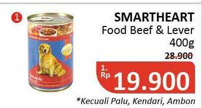 Promo Harga SMARTHEART Dog Food Beef Lever 400 gr - Alfamidi