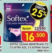 Promo Harga Softex Celana Menstruasi All Size, Extra Size, All Size Daun Sirih 2 pcs - Superindo