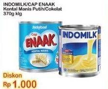 Promo Harga INDOMILK/ CAP ENAAK Susu Kental Manis Putih/ Cokelat 370 g  - Indomaret