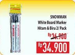 Promo Harga Snowman Board Marker Hitam, Biru 2 pcs - Hypermart