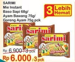 Promo Harga Mie Ayam Bawang/ Baso Sapi/ Goreng Ayam 3s  - Indomaret