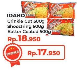 Promo Harga Idaho French Fries Crinkle Cut, Batter Coated, Shoestring 500 gr - Yogya