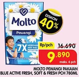 Promo Harga Molto Pewangi Active Fresh, Hijab Soft Fresh 780 ml - Superindo