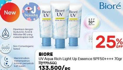 Promo Harga BIORE UV Aqua Rich Light Up Essence SPF50++ 70 gr - Guardian