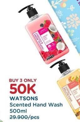 Promo Harga WATSONS Mofy Scented Cream Hand Soap per 3 botol 500 ml - Watsons