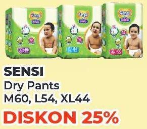 Promo Harga Sensi Dry Pants M60, L54, XL44 44 pcs - Yogya
