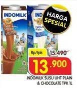 Promo Harga Indomilk Susu UHT Full Cream Plain, Cokelat 1000 ml - Superindo