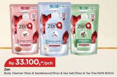 Promo Harga ZEN Anti Bacterial Body Wash Shiso Sandalwood, Shiso Sea Salt, Shiso Tea Tree 900 ml - TIP TOP