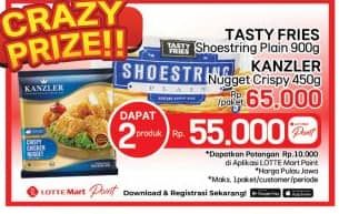 Promo Harga Kanzler Nugget + Tasty Fries French Fries  - LotteMart