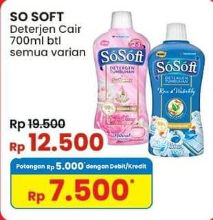 Promo Harga Sosoft Deterjen Cair All Variants 700 ml - Indomaret