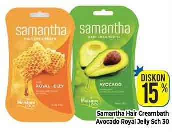 Promo Harga Samantha Hair Creambath Avocado, Royal Jelly 30 gr - Hypermart
