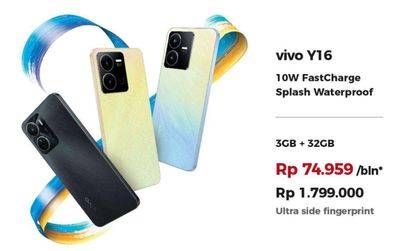 Promo Harga Vivo Y16 Smartphone 3+32 GB  - Erafone