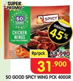 Promo Harga So Good Spicy Wing 400 gr - Superindo