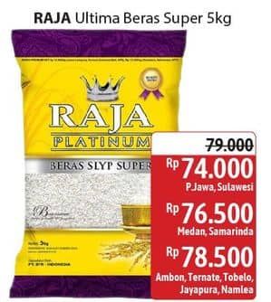 Promo Harga Raja Platinum Beras Slyp Super 5000 gr - Alfamidi