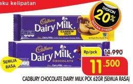 Promo Harga CADBURY Dairy Milk All Variants 62 gr - Superindo