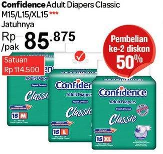 Promo Harga CONFIDENCE Adult Diapers Classic M15, L15, XL15  - Carrefour