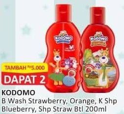 Promo Harga KODOMO Body Wash Strawberry, Orange, Shampo Blueberry, Strawberry 200ml  - Alfamart
