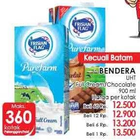 Promo Harga FRISIAN FLAG Susu UHT Purefarm Full Cream, Coklat 900 ml - Lotte Grosir
