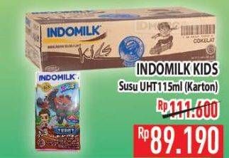 Promo Harga INDOMILK Susu UHT Kids per 40 pcs 115 ml - Hypermart