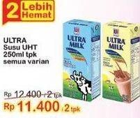 Promo Harga ULTRA MILK Susu UHT All Variants 250 ml - Indomaret