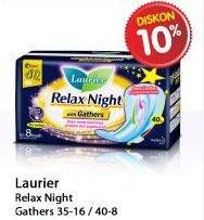 Promo Harga LAURIER Relax Night Gathers 35cm 16 pcs - Indomaret