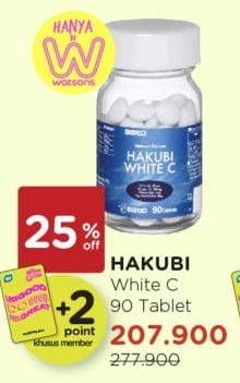 Promo Harga SATO Hakubi White C Suplemen Makanan 90 pcs - Watsons