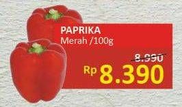 Promo Harga Cabe Paprika Merah per 100 gr - Alfamidi