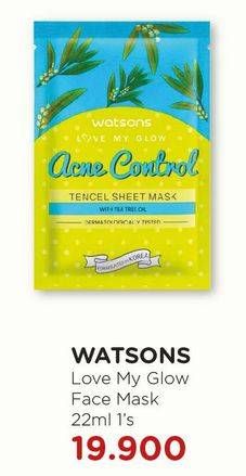 Promo Harga WATSONS Love My Glow Tencel Sheet Mask  - Watsons