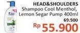 Promo Harga HEAD & SHOULDERS Shampoo Lemon Fresh 400 ml - Alfamidi