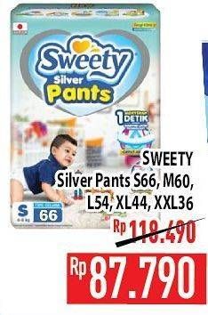 Promo Harga Sweety Silver Pants L54, M60, S66, XL44, XXL36 36 pcs - Hypermart
