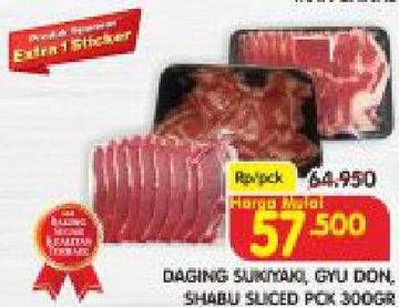 Promo Harga Daging Sukiyaki/ Gyu Don/ Shabu Sliced 300gr  - Superindo