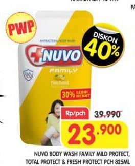 Promo Harga Nuvo Body Wash Fresh Protect, Mild Protect, Total Protect 825 ml - Superindo