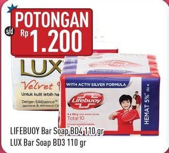 Promo Harga LIFEBUOY Bar Soap/LUX Bar Soap  - Hypermart