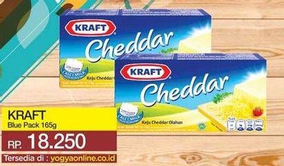 Promo Harga KRAFT Cheese Cheddar 165 gr - Yogya