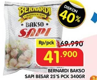 Promo Harga Bernardi Bakso Sapi Besar 25 pcs - Superindo