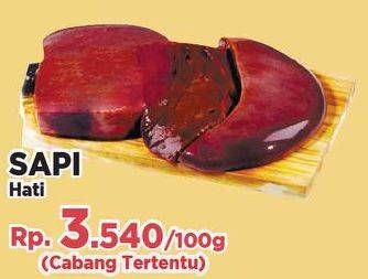 Promo Harga Beef Liver (Hati Sapi) per 100 gr - Yogya