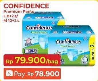 Promo Harga Confidence Adult Diapers Pants L8+2, M10+2 10 pcs - Indomaret