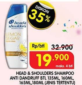Promo Harga Head & Shoulders Shampoo 160 ml - Superindo
