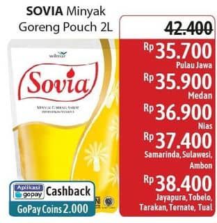 Promo Harga Sovia Minyak Goreng 2000 ml - Alfamidi