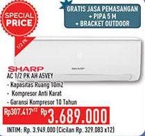 Promo Harga SHARP AH-A5VEY | AC 1/2PK  - Hypermart