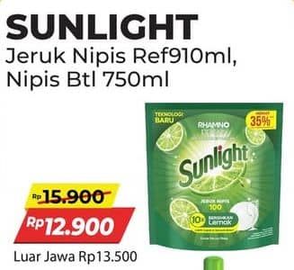 Promo Harga Sunlight Pencuci Piring Jeruk Nipis 100 910 ml - Alfamart
