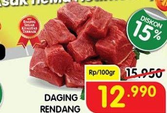 Promo Harga Daging Rendang Sapi per 100 gr - Superindo