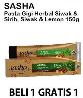 Promo Harga SASHA Toothpaste Siwak Sirih, White Siwak Lemon 150 gr - Alfamart