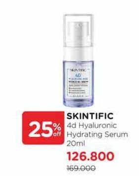 Promo Harga Skintific 4D Hyaluronic Acid Hydrating Serum 20 ml - Watsons